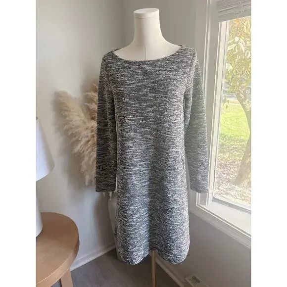 B1G2 FREE 🍁 NWT Gap Boucle Tweed Long Sleeve A Line Dress Medium Zip Pocket - Picture 3 of 10